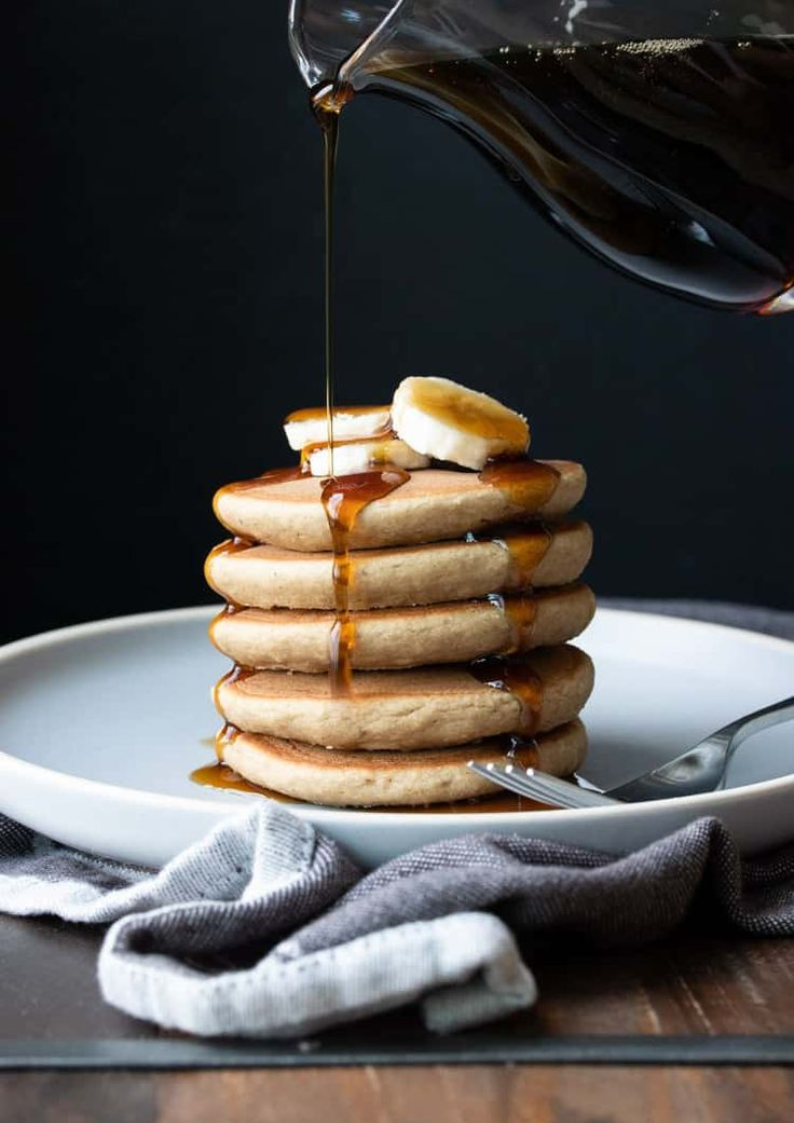 Stack of vegan pancakes 