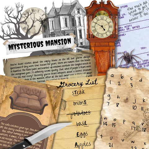 Mysterious Mansion printable home escape game