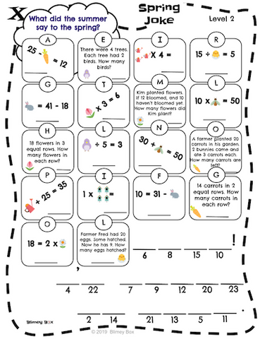 Spring Secret Message Puzzle for Kids Level 2