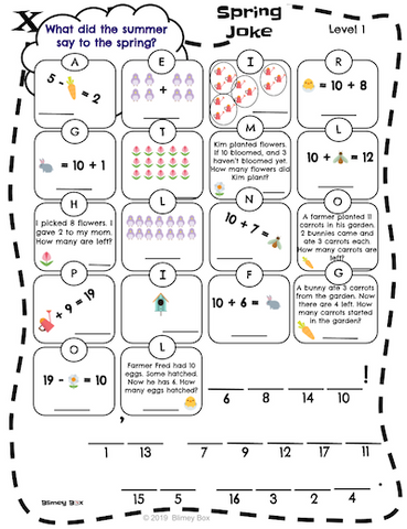 Spring Secret Message Puzzle for Kids Level 1