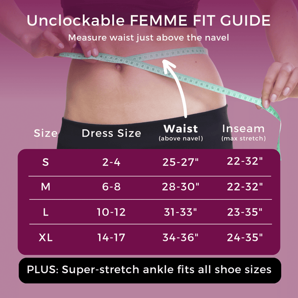 Unclockable FEMME Leggings Size Chart
