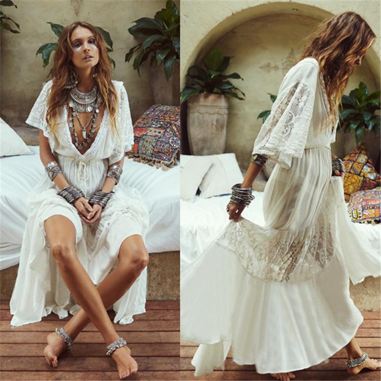 white boho dress plus size