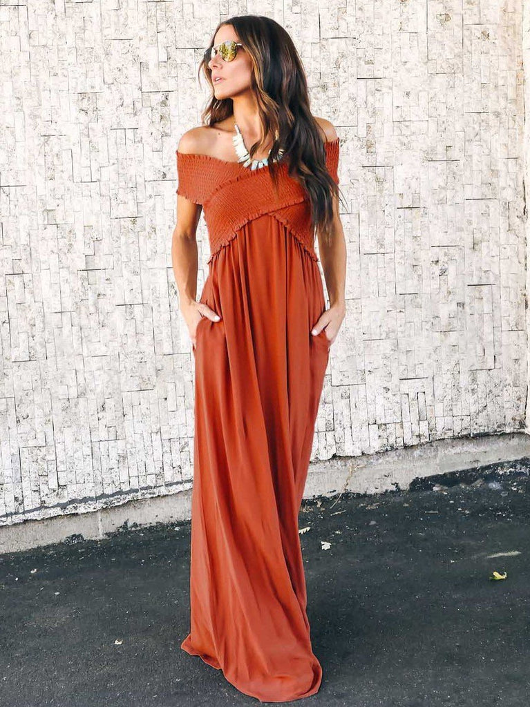 boho maxi dress off shoulder