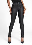 Tall Textured Faux Leather Plus Size Jeans For Women