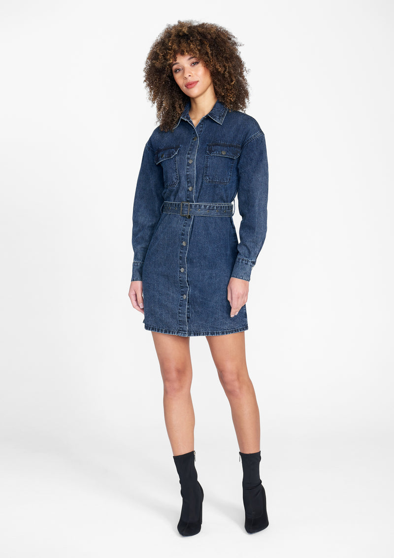 Tall Nylah Denim Shirt Dress | Alloy Apparel