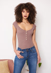 Tall Kim Ribbed Bodysuit For Women