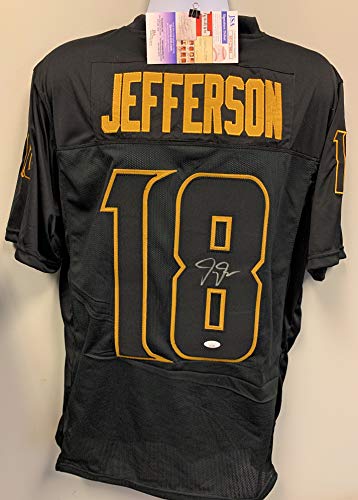 thejerseysourceautographsthejerseysourceautographs Justin Jefferson Minnesota Vikings Autographed White Pro Style Jersey - (BAS COA)