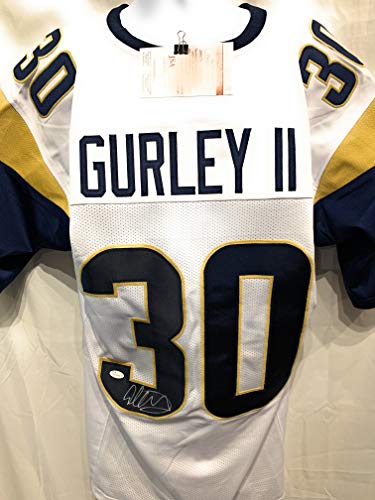 TODD GURLEY II AUTOGRAPHED LOS ANGELES RAMS THROWBACK JERSEY JSA