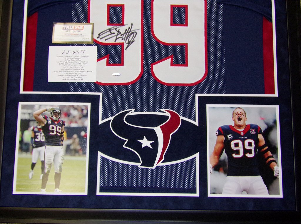 J.J. Watt Signed Texans 35x43 Custom Framed Jersey (JSA COA) at 's  Sports Collectibles Store