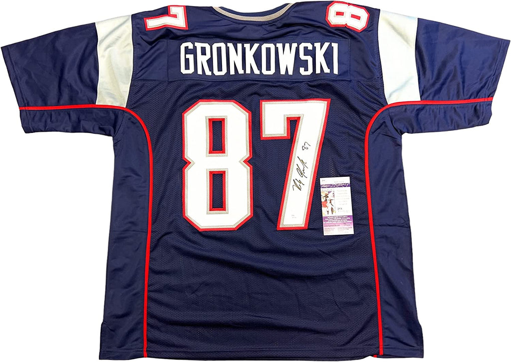 Rob Gronkowski New England Signed Autograph Custom White Jersey JSA  Certified