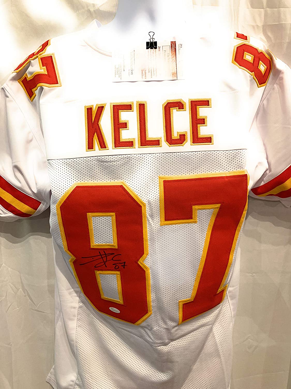 Travis Kelce Autographed Kansas City Chiefs Jersey Framed BAS COA Signed  Red - Inscriptagraphs Memorabilia