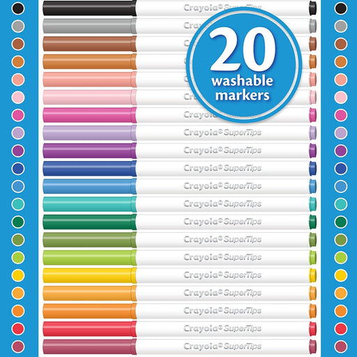 Crayola 585100 Super Tips 100-Count Assorted Color Washable Markers