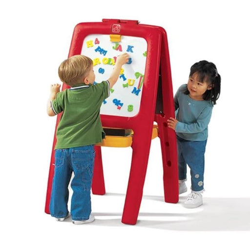 Hape Kids Wooden Play Station & Art Activity Easel Table Set with Stool -  E1015