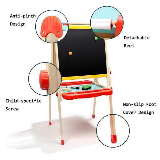 Hape Standing Flip Flat 2 Sided Folding Easel with Blackboard and Whiteboard