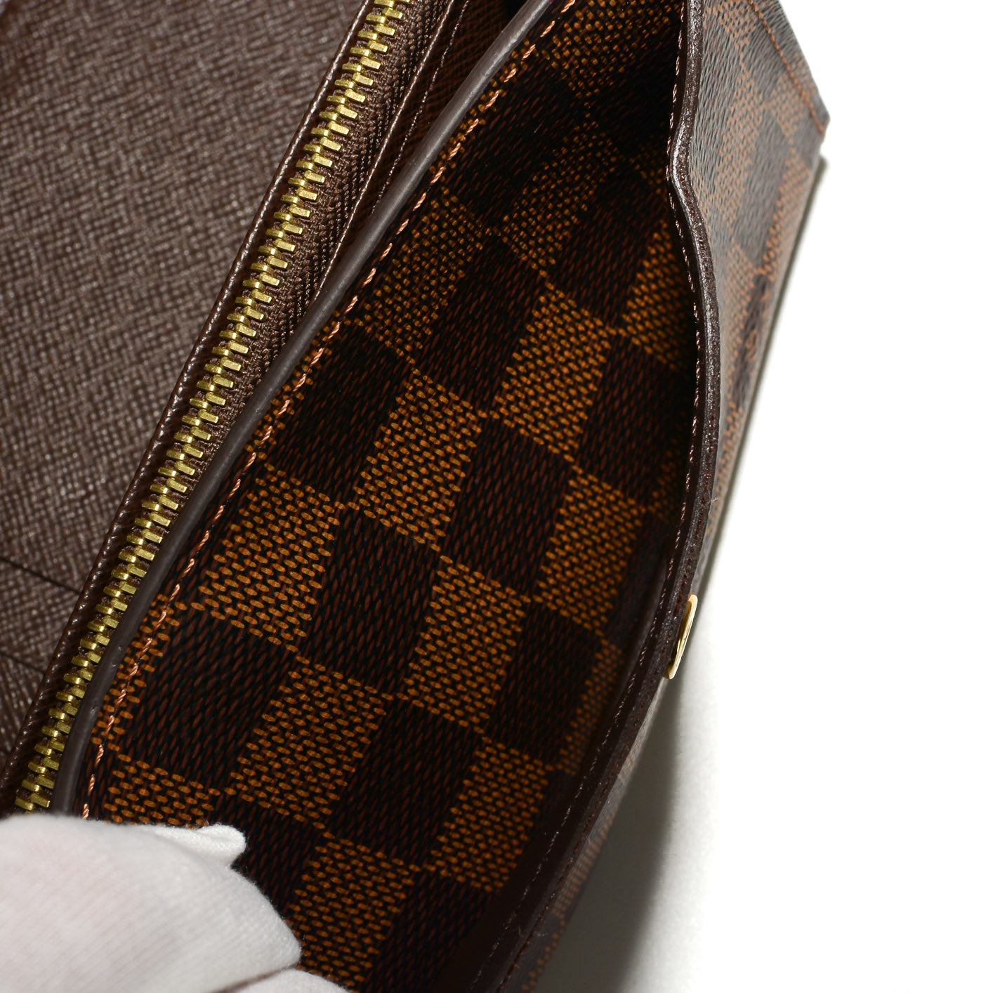 Louis Vuitton Brown Damier Ebene Portefeuille Marco Wallet Cloth