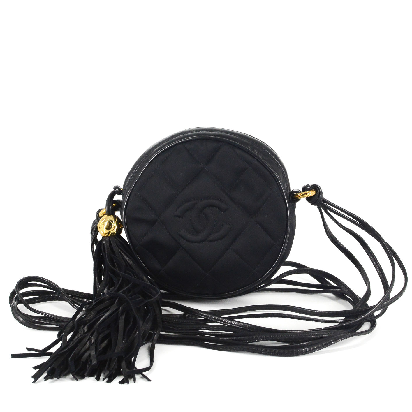 chanel round quilted bag