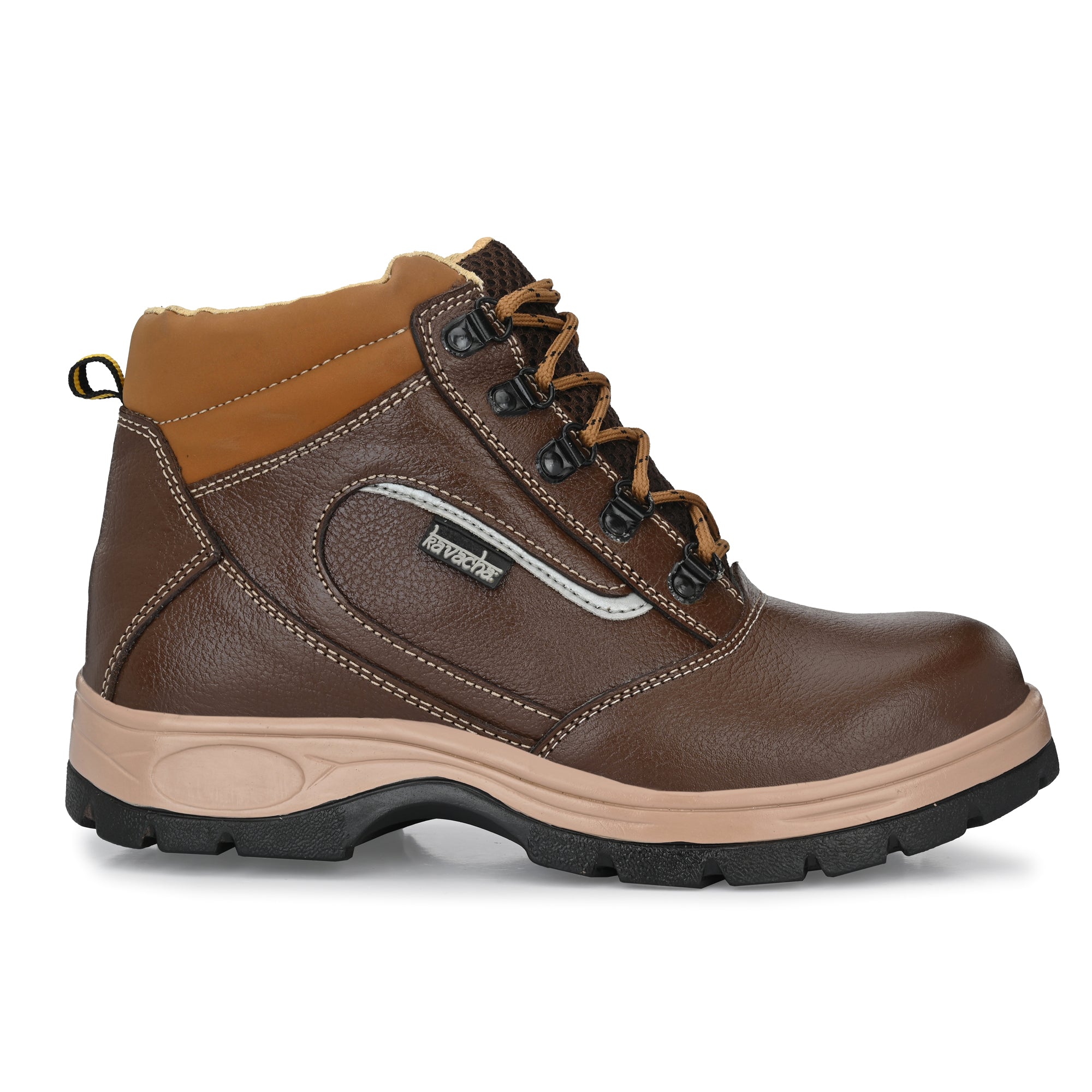 Kavacha Pure Leather Steel Toe Safety Shoe, S120 (Brown) – SGKM & SONS