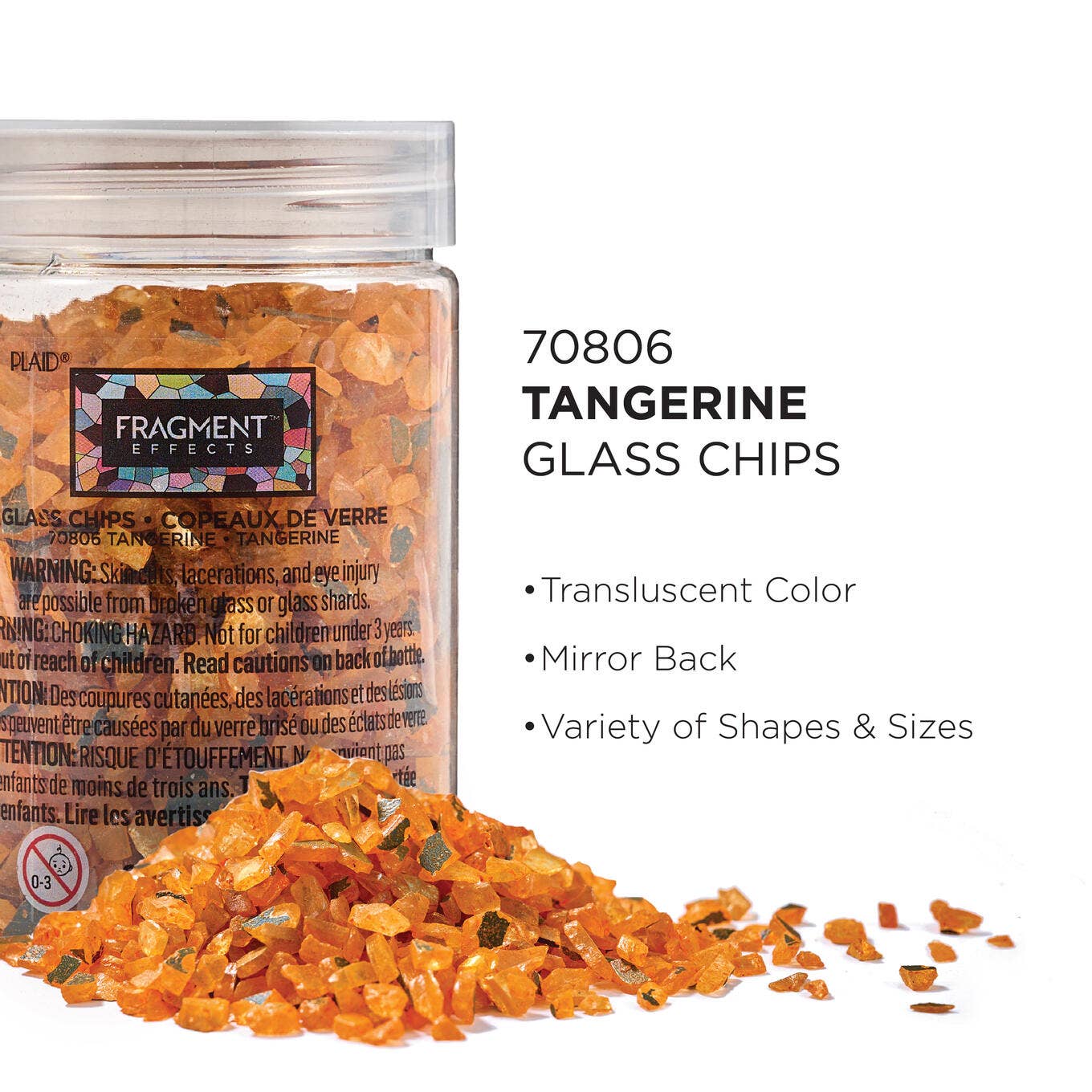 Fragment Effects Glass Chips 6 oz: Tangerine