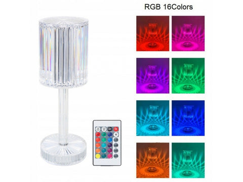 Krištolo deimantinė RGB LED lempa + nuotolinio valdymo pultas