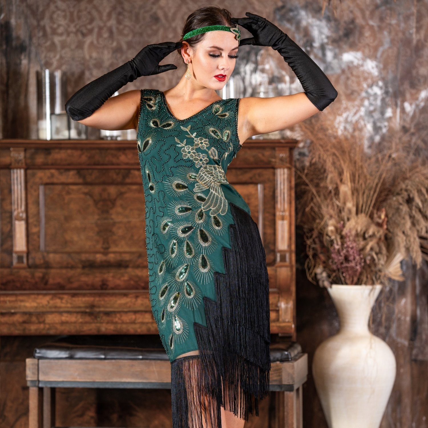 Lena Flapper Dress - Green