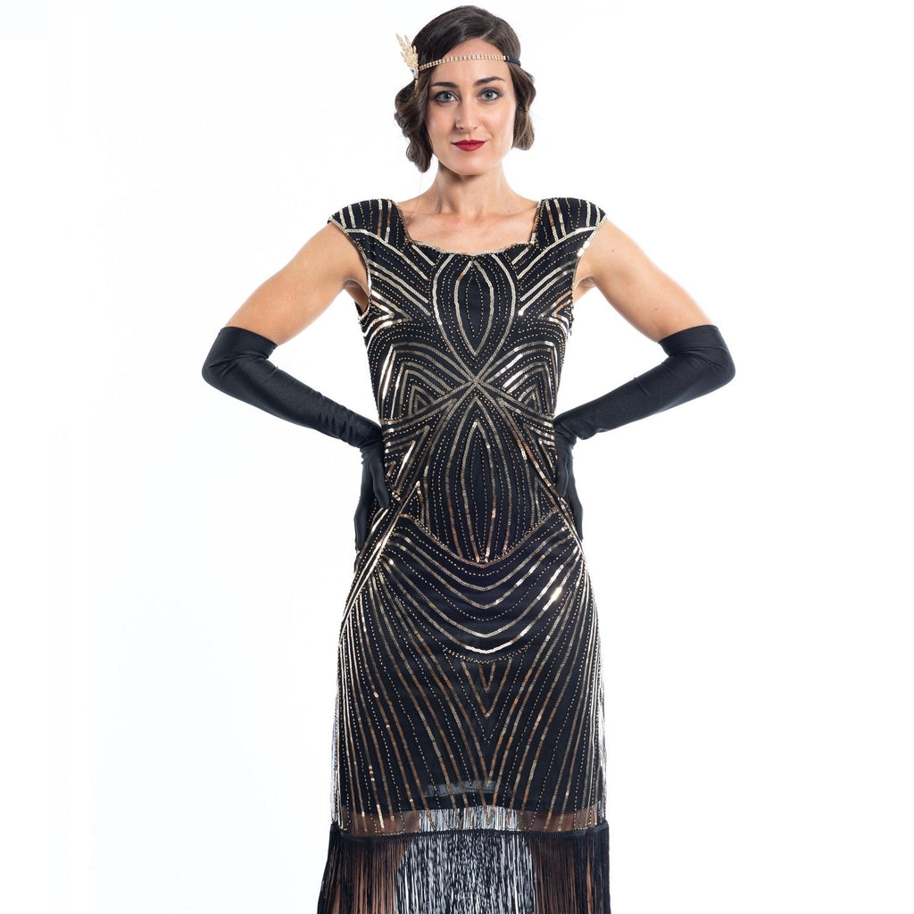 vintage black flapper dress