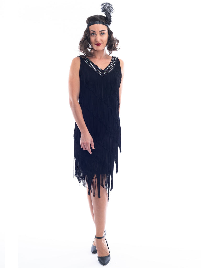 Black Fringe Flapper Cocktail Dress | Dresses Images 2022