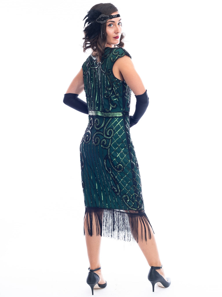 green flapper dress