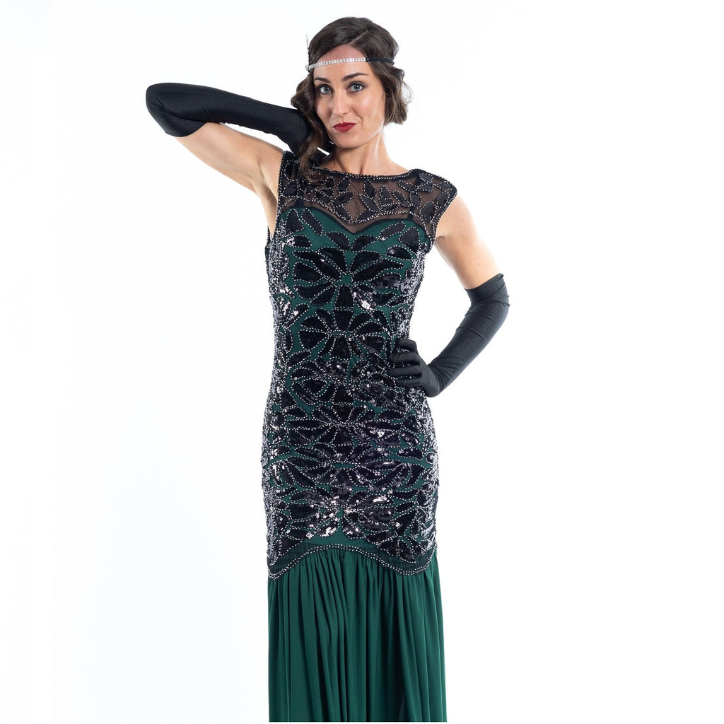 green flapper dress