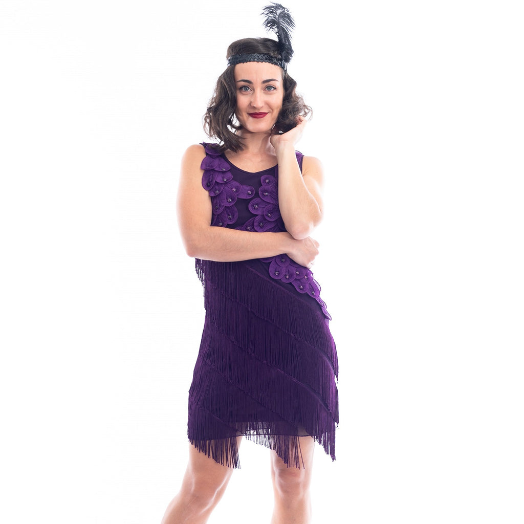 1920's purple flapper dress