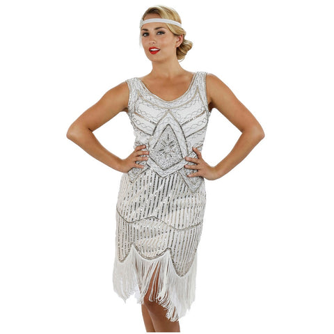 black and white flapper dress