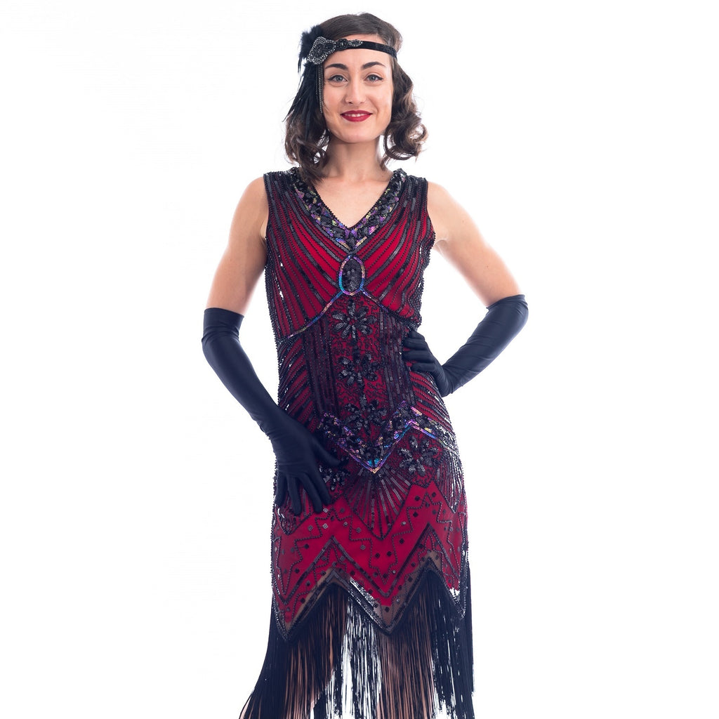 black and red flapper dress