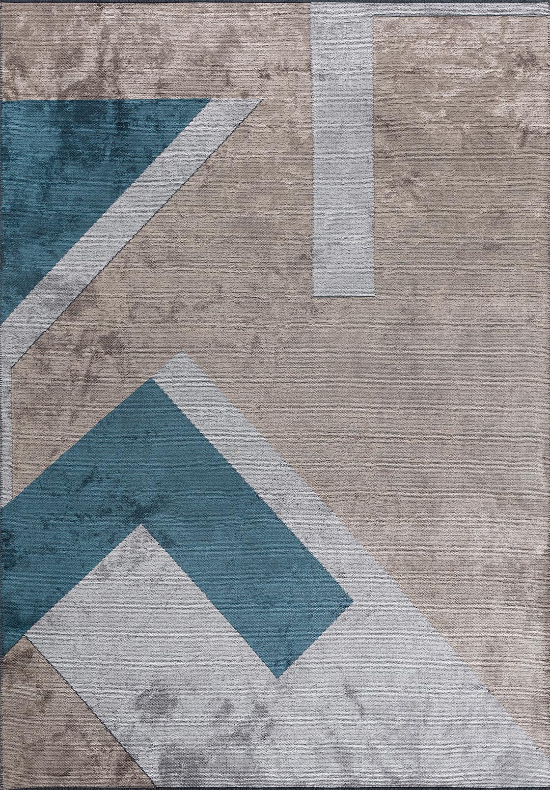 Petek Rectangular Rug, Geometric Pattern Leather Mat, Modern Carpet