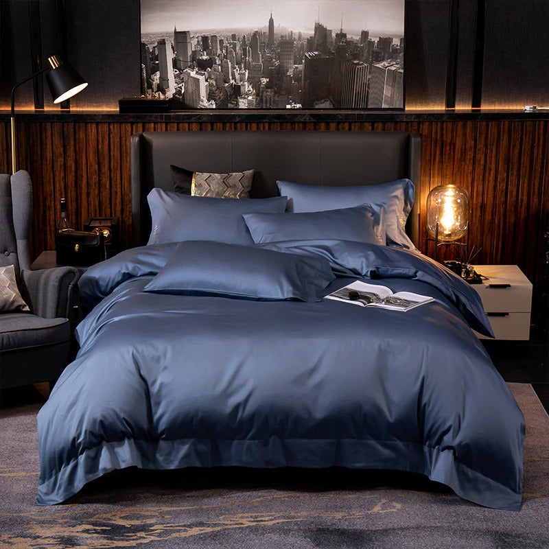 Lakibia Deep Grey Silky Soft Egyptian Cotton Bedding Set