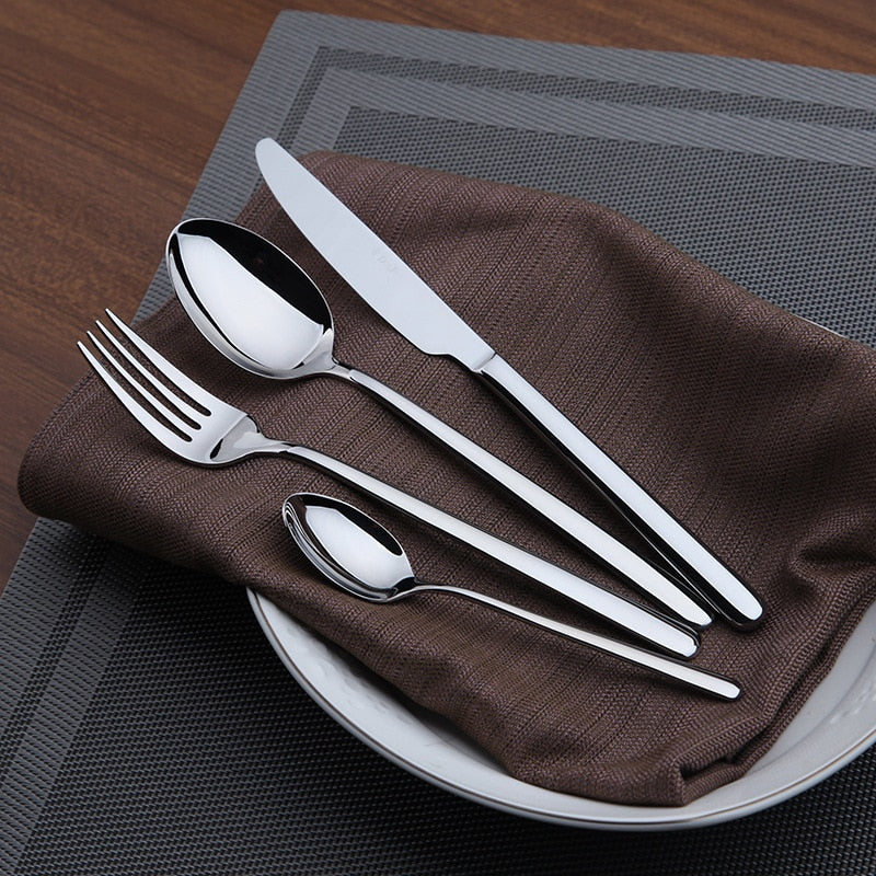 JetBlack™ - Premium Stainless Steel Black Silverware Set (8 / 16 / 24  Pieces)