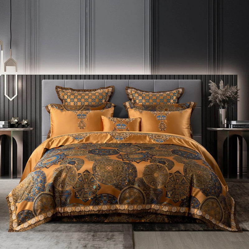 Magnela Luxury Egyptian Cotton Classical Embroidery Duvet Cover Set