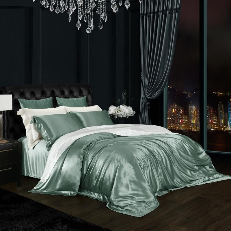 Premium Green Mulberry Silk Bedding Set – Articture