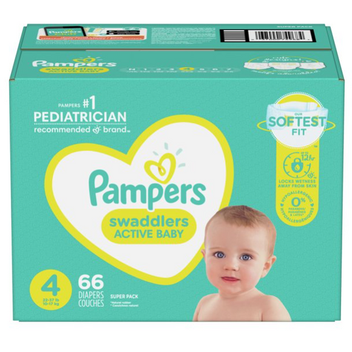 Swaddlers couches taille 1, 96 unités – Pampers : Couche