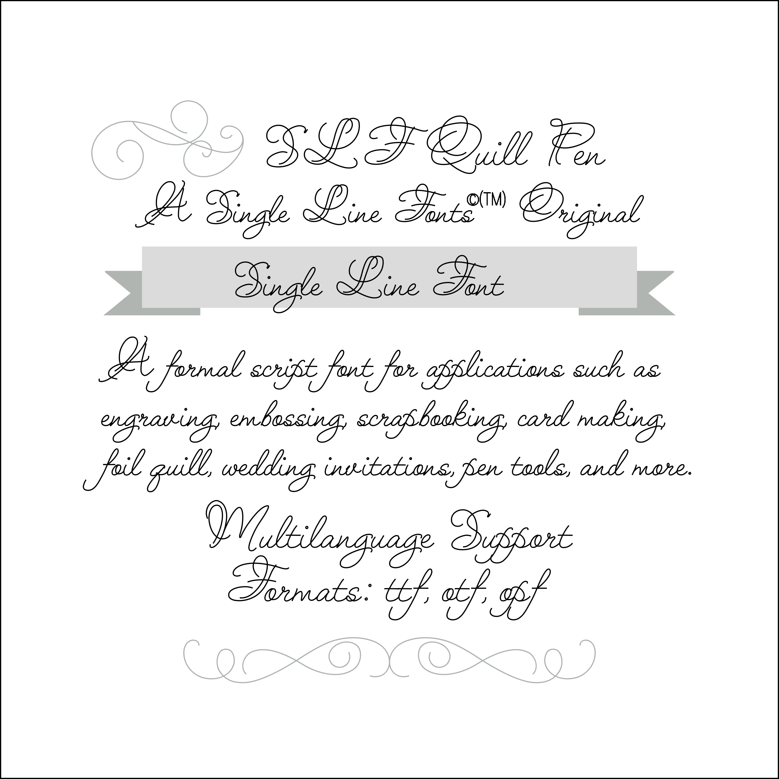 Single Line Font "SLF Quill Pen"