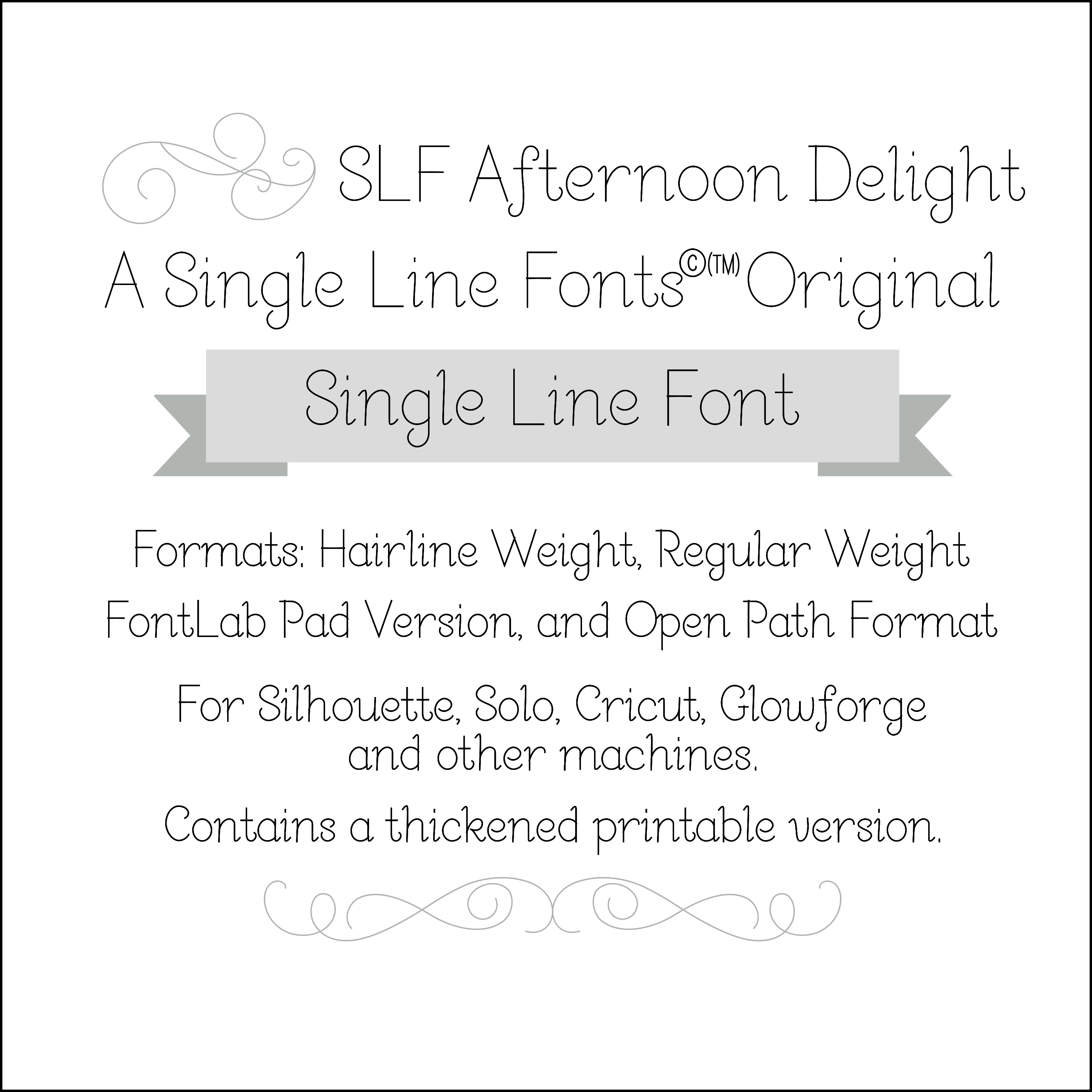 Single Line Font "SLF Afternoon Delight"
