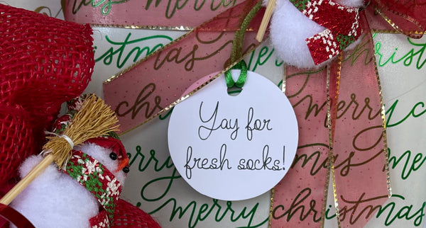 Single Line Font SLF Hand Lettered was used with a Cricut machine and pen tool to create this gift tag.  