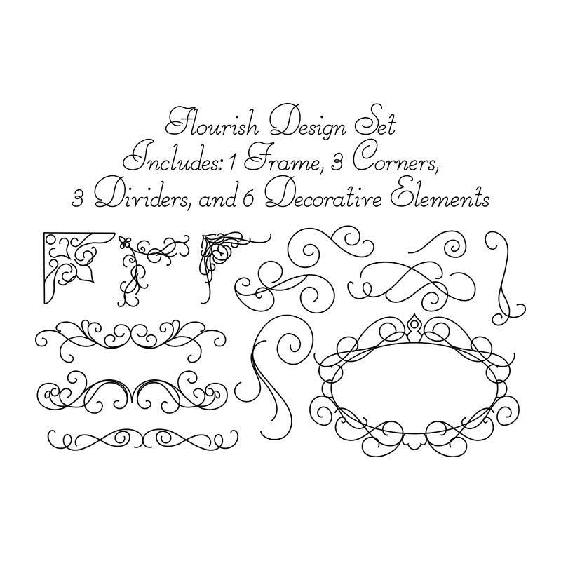 Download Flourish Design Set Single Line Fonts