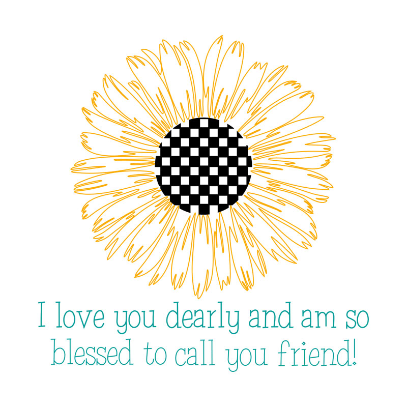 Download Downloadable Svg File Sunflower Friend Card Single Line Fonts