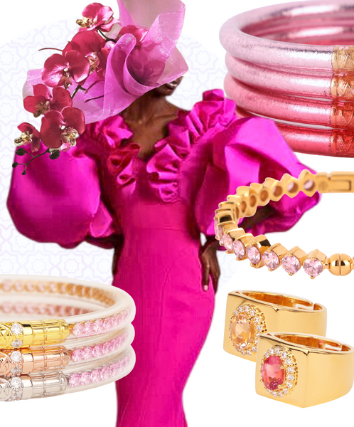 La floraison | Bijoux en cristal | Idées de tenue de couronnement | BuDhaGirl | Bijoux rose vif | Coronation 2023 | Tenue de couronnement révéler | Bijoux rose