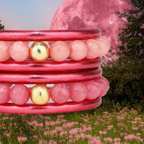 April Pink Full Moon Bracelet Stack | BuDhaGirl