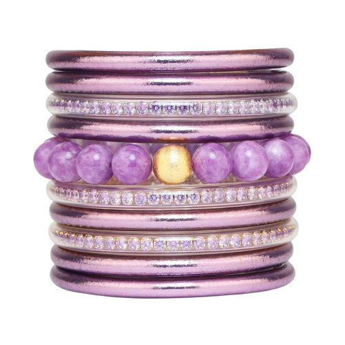 Lilac Bangle Bracelet Stack | BuDhaGirl