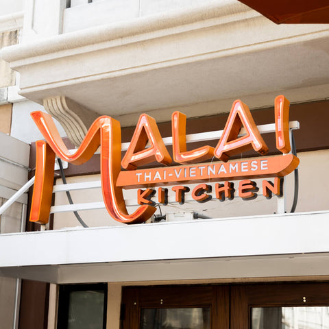 Sign board of Malai Kitchen in Uptown/West Village - Dallas, TX | BuDhaGirl