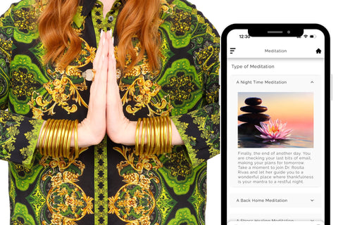 Woman Meditating with the BuDhaGirl App.