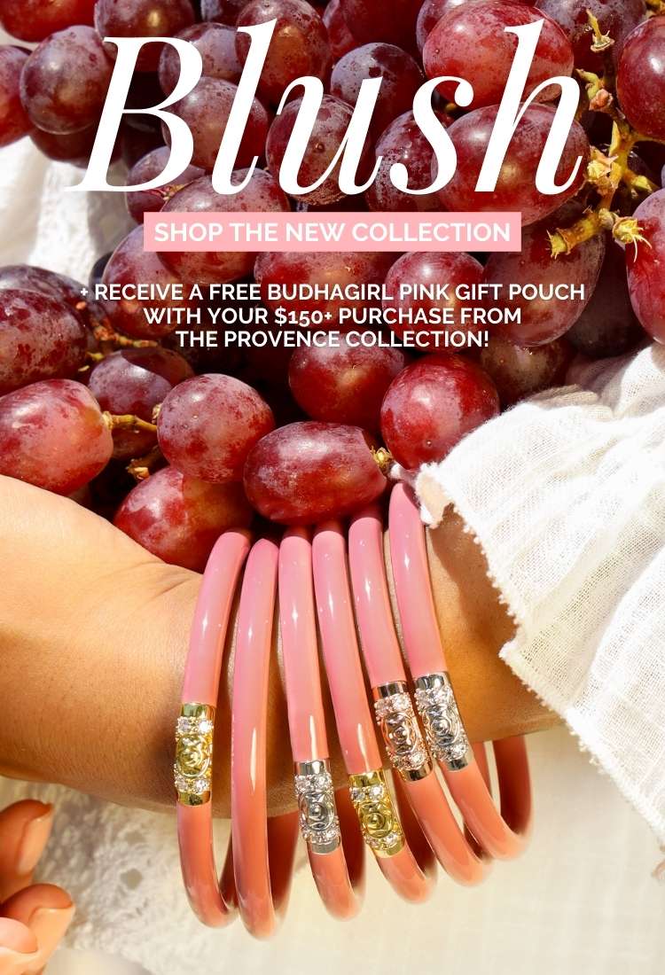 Dusty Blush Pink Bangle Bracelet Collection Inspired by Provence, France | BuDhaGirl