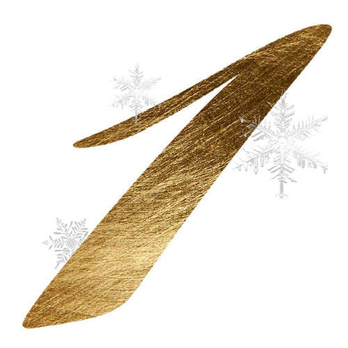 Number 1 in Gold Texture with Snowflakes Surrounding | BuDhaGirl