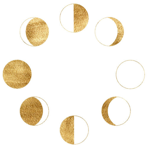 Gold Moon Phases in a Circle | BuDhaGirl